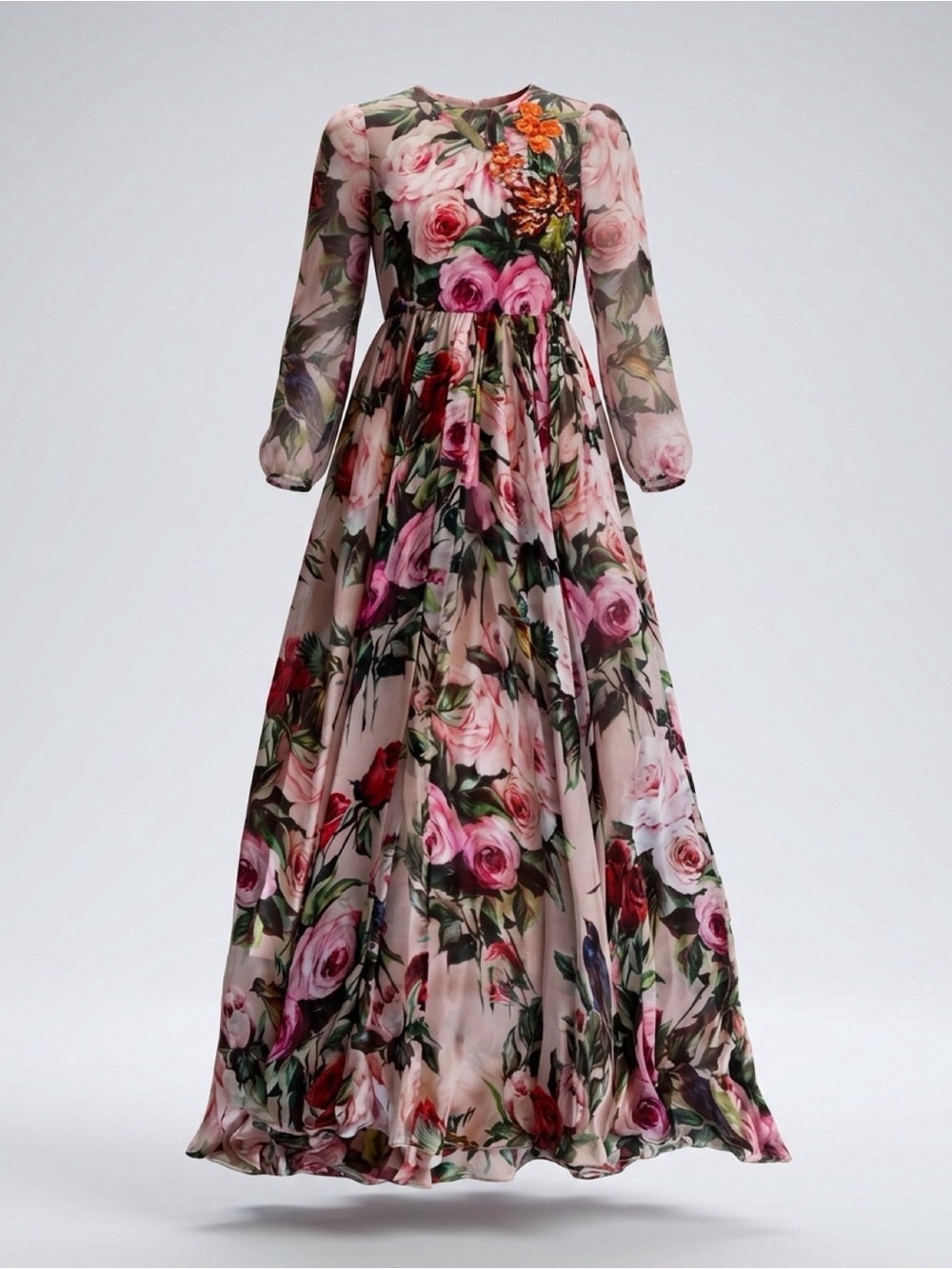 Dolce & Gabbana Floral Silk Dress w/ Lining